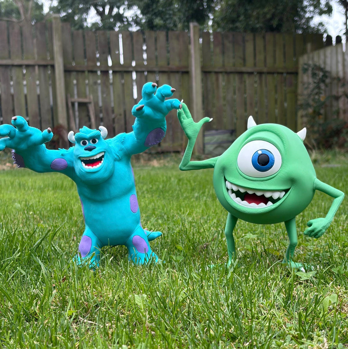 Mike Wazowski and Sully Figurines | Monsters Inc Fan Art Collectible, Desk Decor