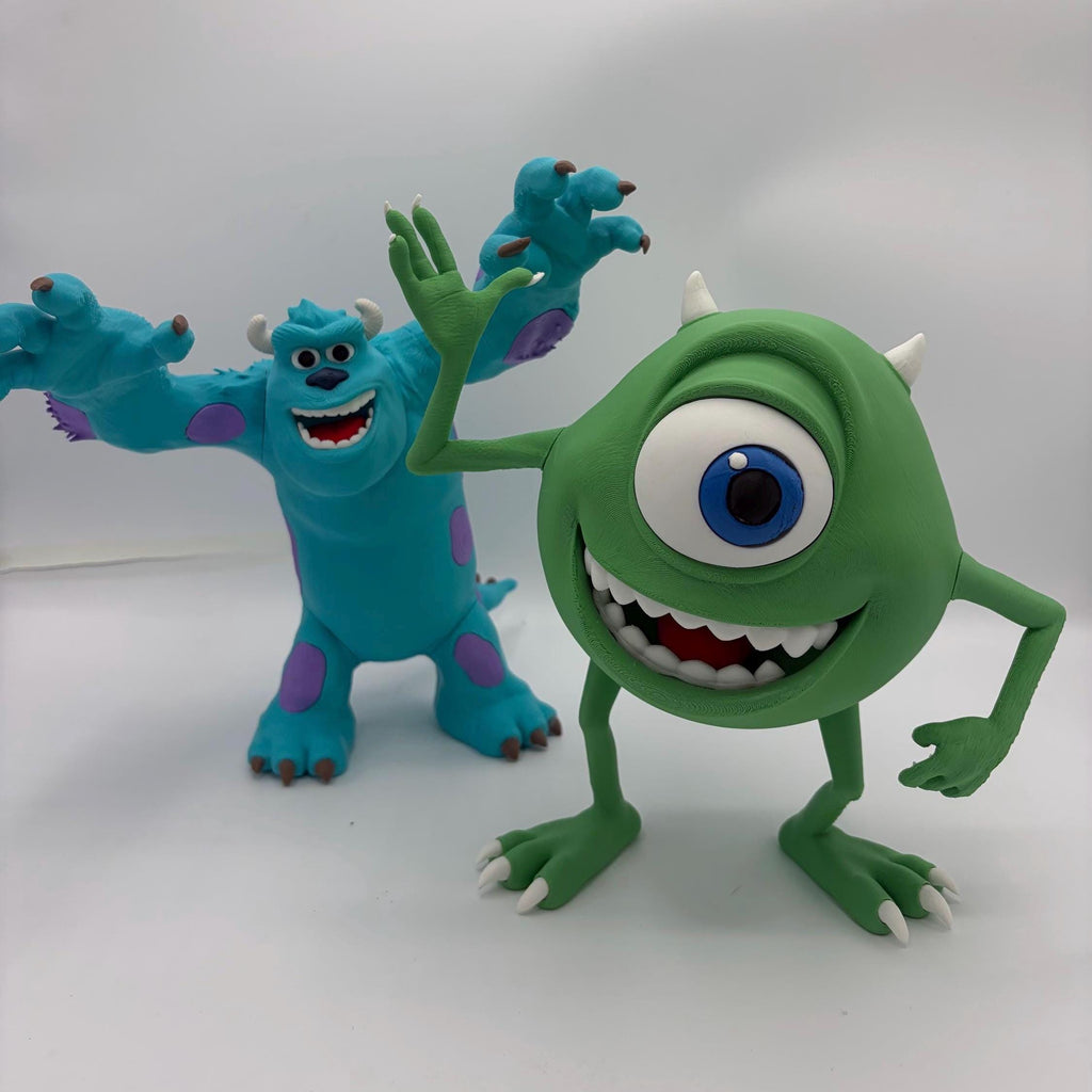 Mike Wazowski and Sully Figurines | Monsters Inc Fan Art Collectible, Desk Decor
