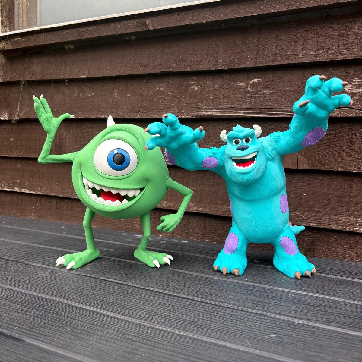Mike Wazowski and Sully Figurines | Monsters Inc Fan Art Collectible, Desk Decor