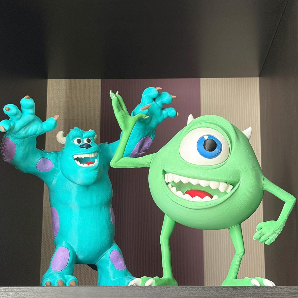 Mike Wazowski and Sully Figurines | Monsters Inc Fan Art Collectible, Desk Decor
