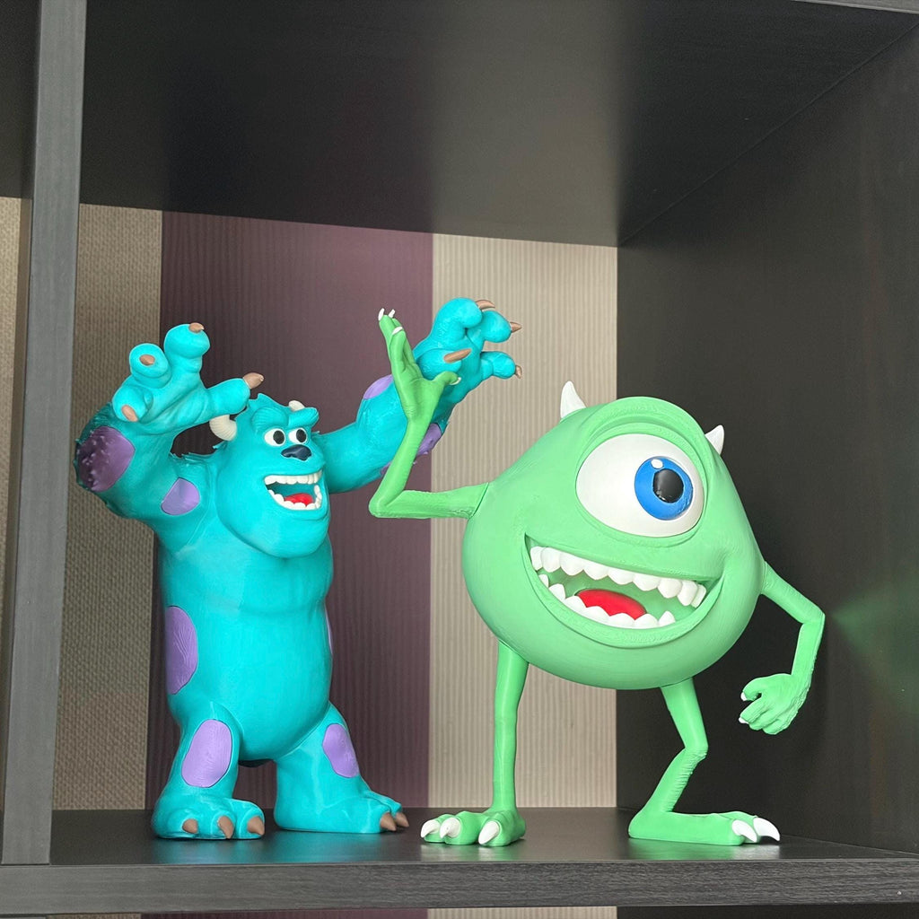 Mike Wazowski and Sully Figurines | Monsters Inc Fan Art Collectible, Desk Decor