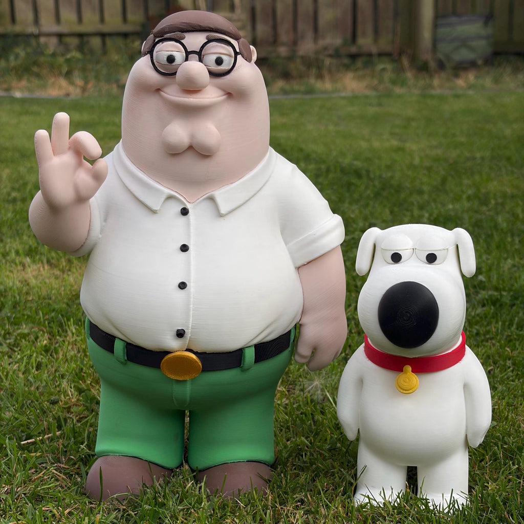 3d printed Peter and Brian Griffin | Cartoon Figurine | Desktop and shelf decor