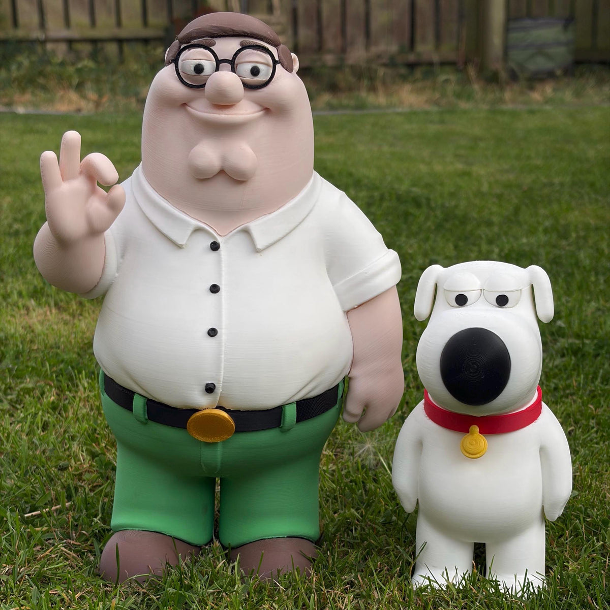 3d printed Peter and Brian Griffin | Cartoon Figurine | Desktop and shelf decor