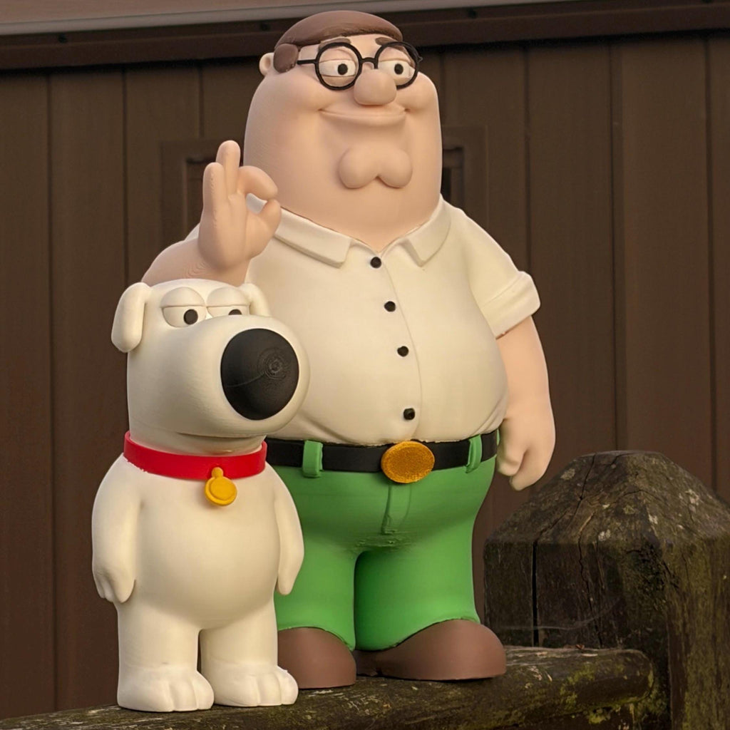 3d printed Peter and Brian Griffin | Cartoon Figurine | Desktop and shelf decor