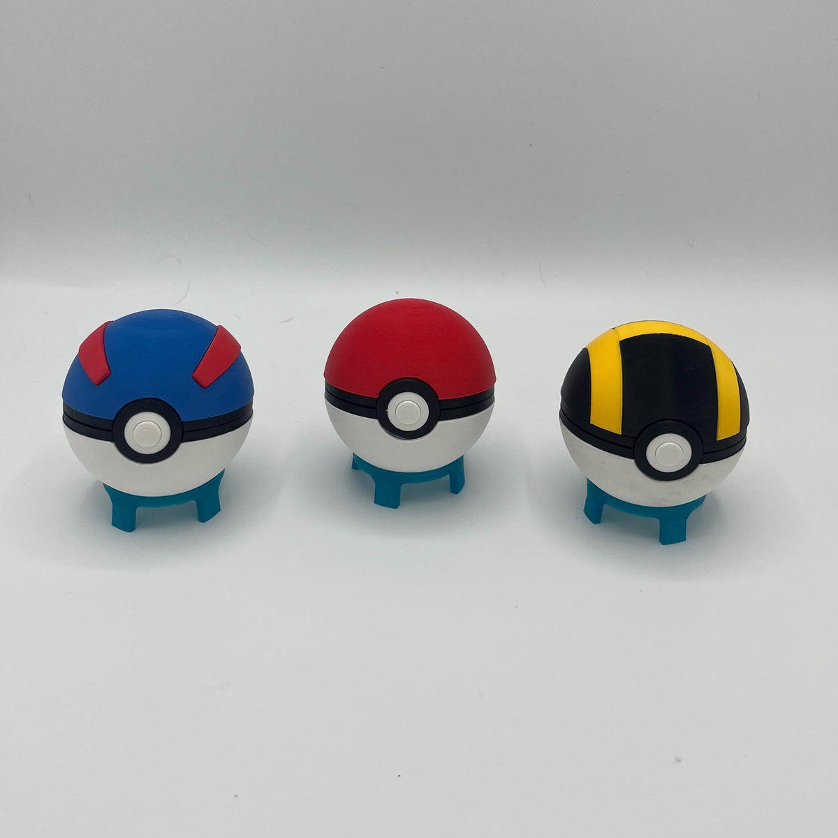 3D Printed Pokeballs Set | Pokemon Fan Art Collectible Toys, Trainer Gift