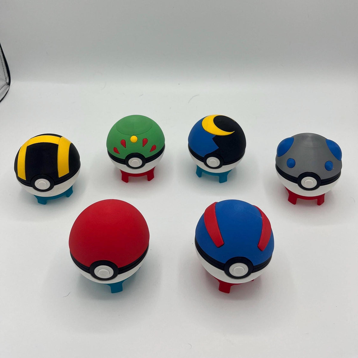 3D Printed Pokeballs Set | Pokemon Fan Art Collectible Toys, Trainer Gift