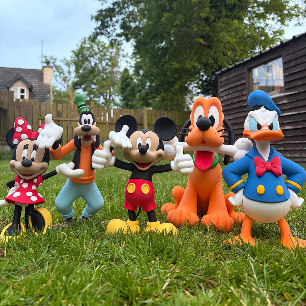 3D Printed Classic Cartoon Figures | Mickey, Minnie, Donald, Daisy, Goofy, Pluto | Desk &amp; Shelf Decor